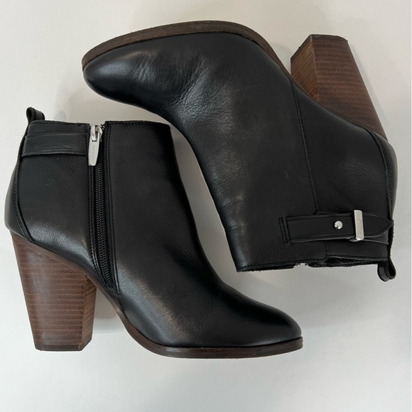 Coach Hewes Safari Black Leather Ankle Boots Size 8 - Picture 7 of 12